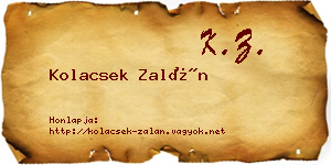 Kolacsek Zalán névjegykártya