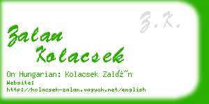 zalan kolacsek business card